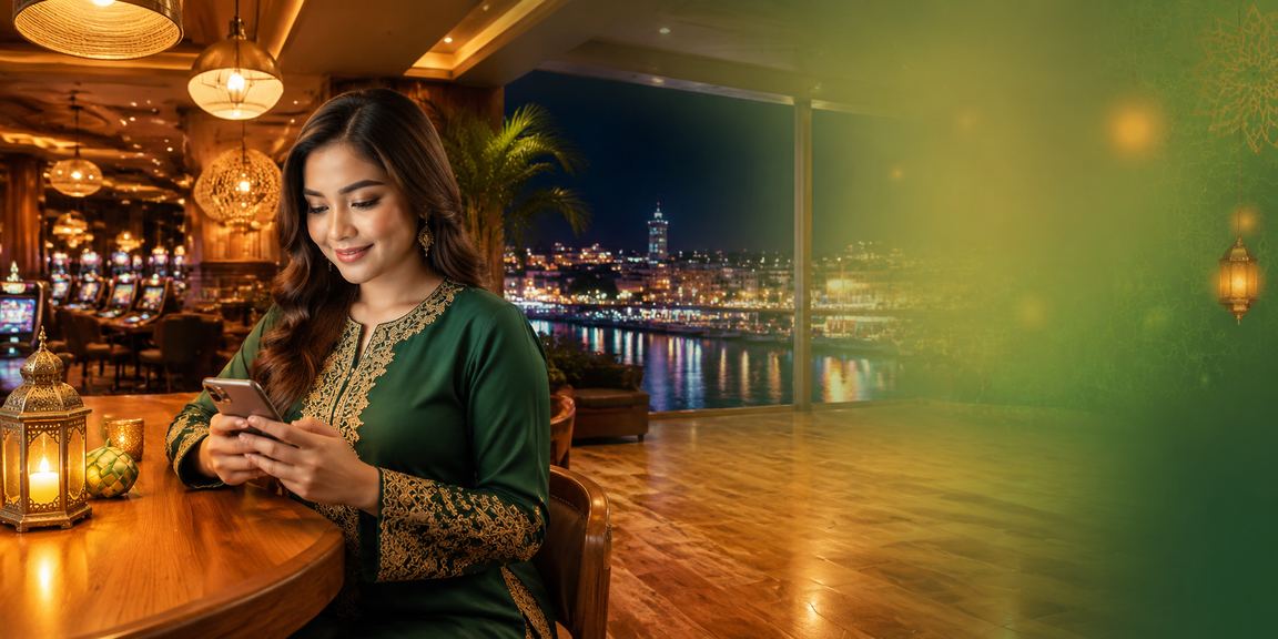 Pengguna Malaysia mendaftar akaun jom99 melalui telefon mudah alih semasa Hari Raya